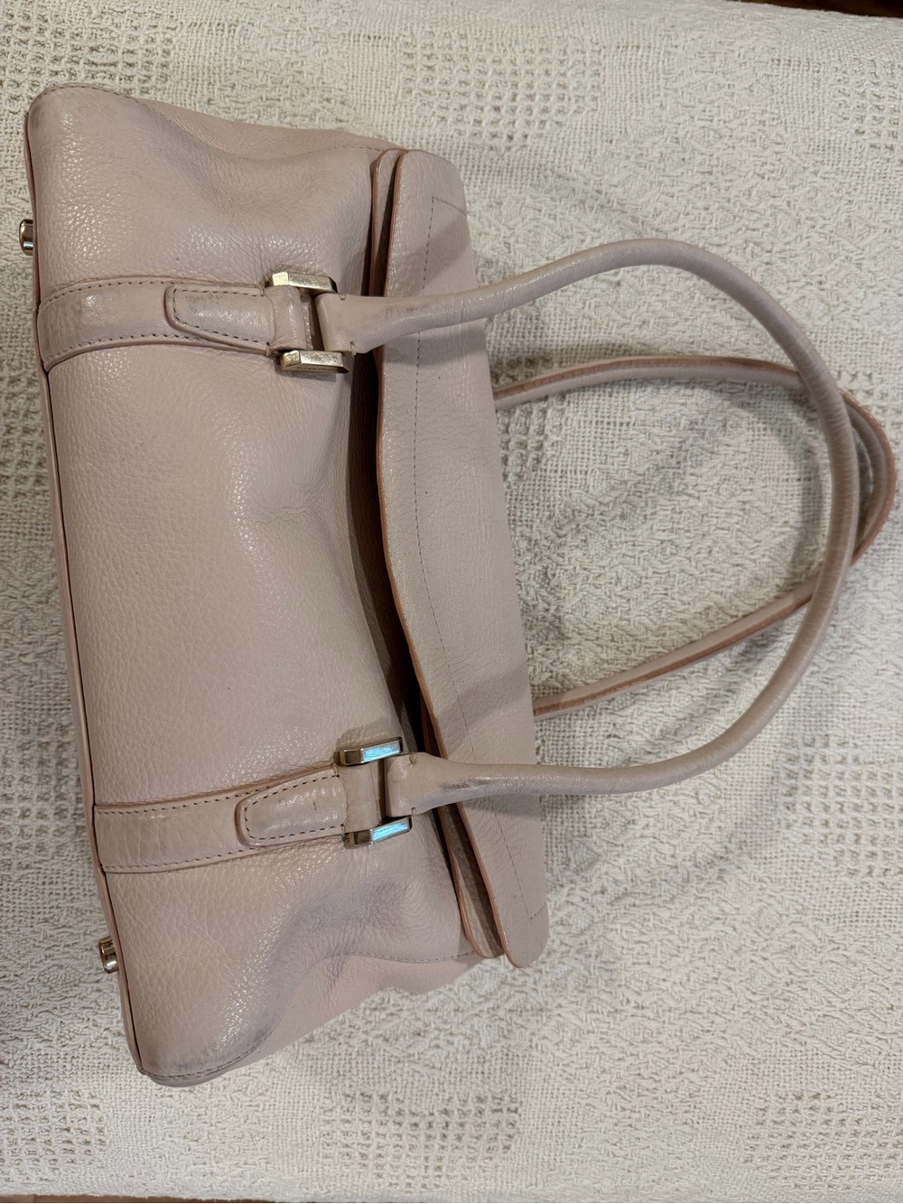 Ellen Tracy Women's Soft Pink Leather Shoulder Bag